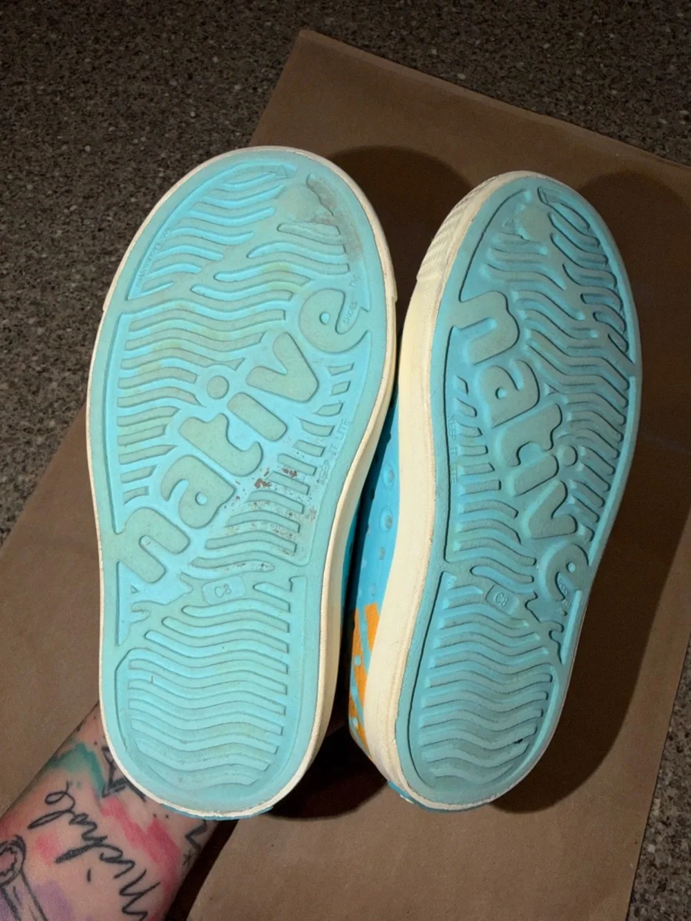 Native Kids Water Shoes in Aqua Blue